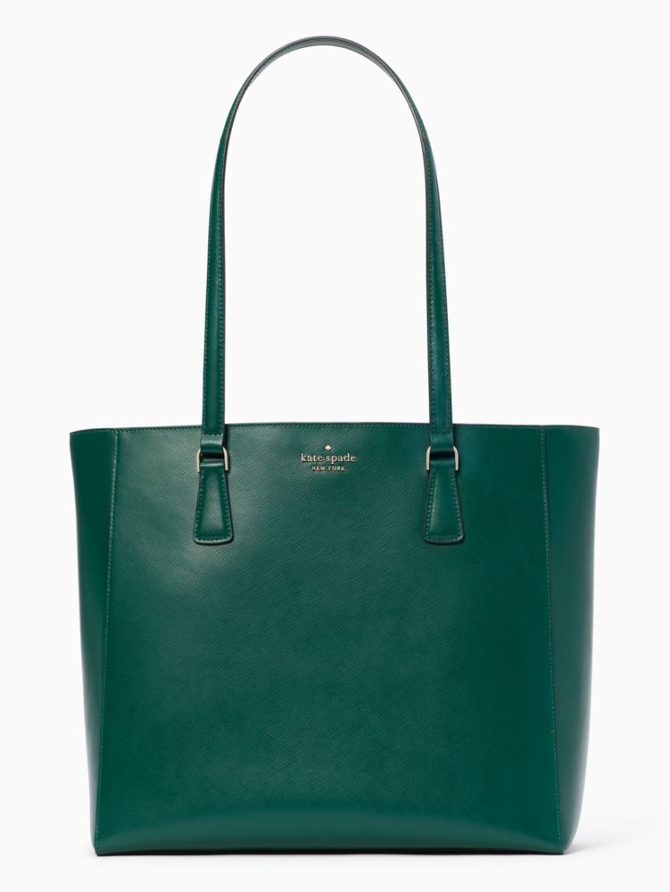 Kate Spade,perry leather laptop tote,Deep Jade