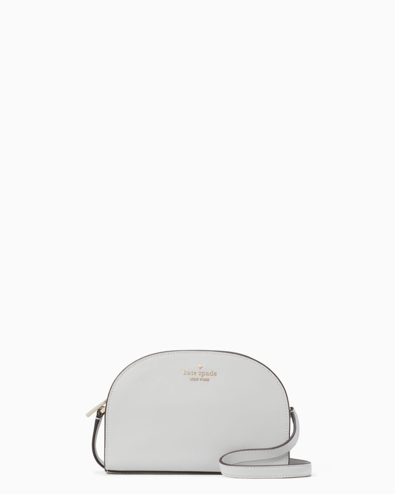 Kate Spade,Perry Leather Dome Crossbody,Leather,Crossbody,Logo,Metal,Casual,