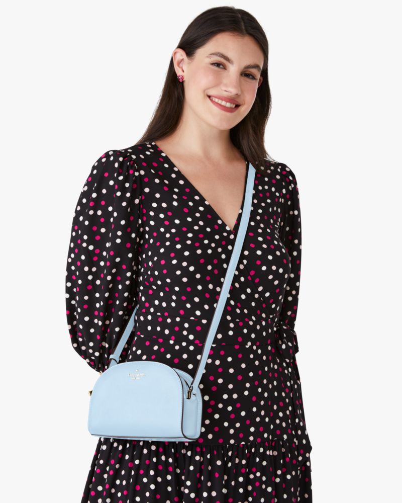 Kate Spade Perry Dome Crossbody Bag Floral Black w/ Slip Pocket New  196021167430