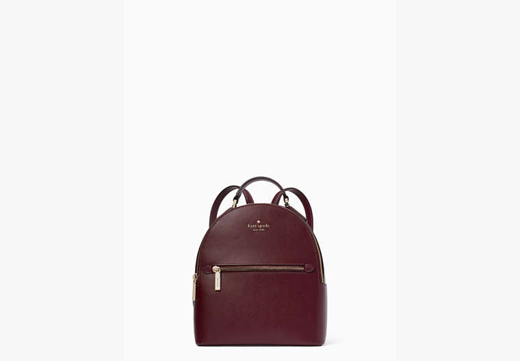 Kate Spade,perry leather small backpack,Deep Berry