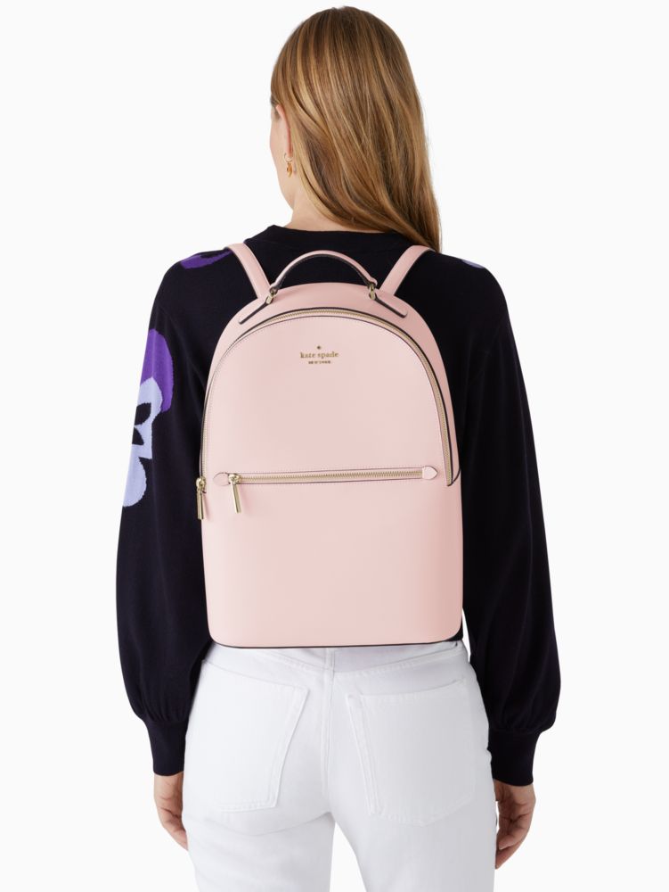 KATE SPADE NEW YORK PERRY PALE AMETHYST SAFFIANO LEATHER SMALL BACKPACK  K8698