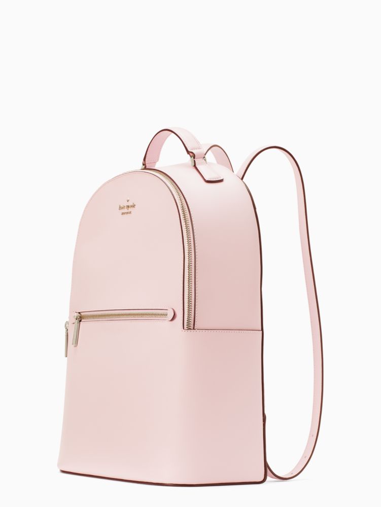 Kate Spade,Perry Leather Large Backpack,Lining Lining Fabric Content,Leather,Backpack,Logo,Metal,Gold Metal,Casual,