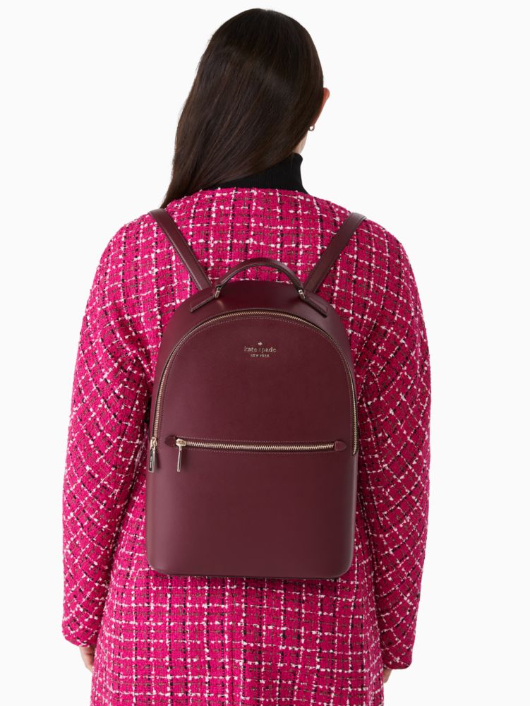 Kate Spade,perry large backpack,Deep Berry