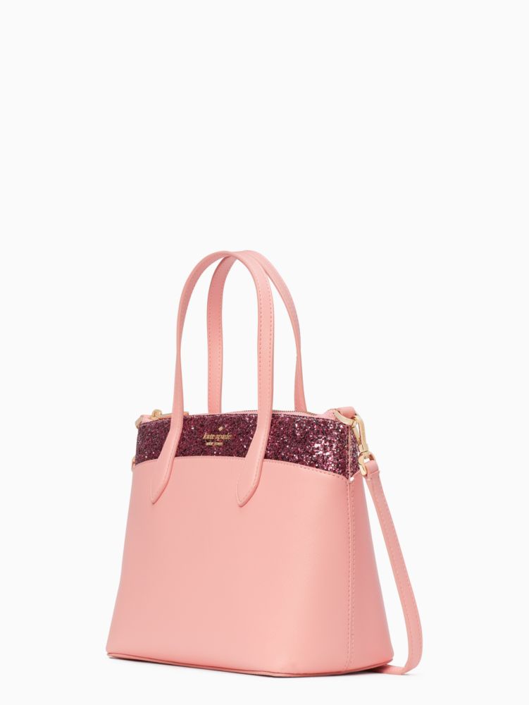Kate Spade,フラッシュ グリッター ファブリック ミックス マテリアル サッチェル,バッグ,ピンク