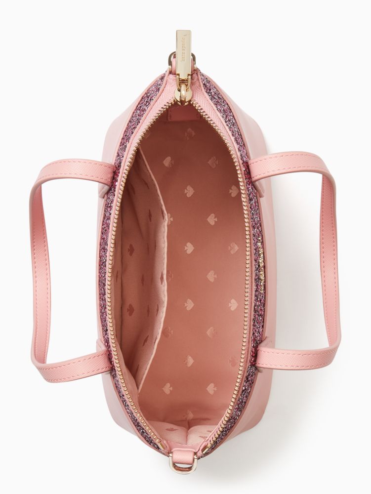 Kate Spade,フラッシュ グリッター ファブリック ミックス マテリアル サッチェル,バッグ,ピンク