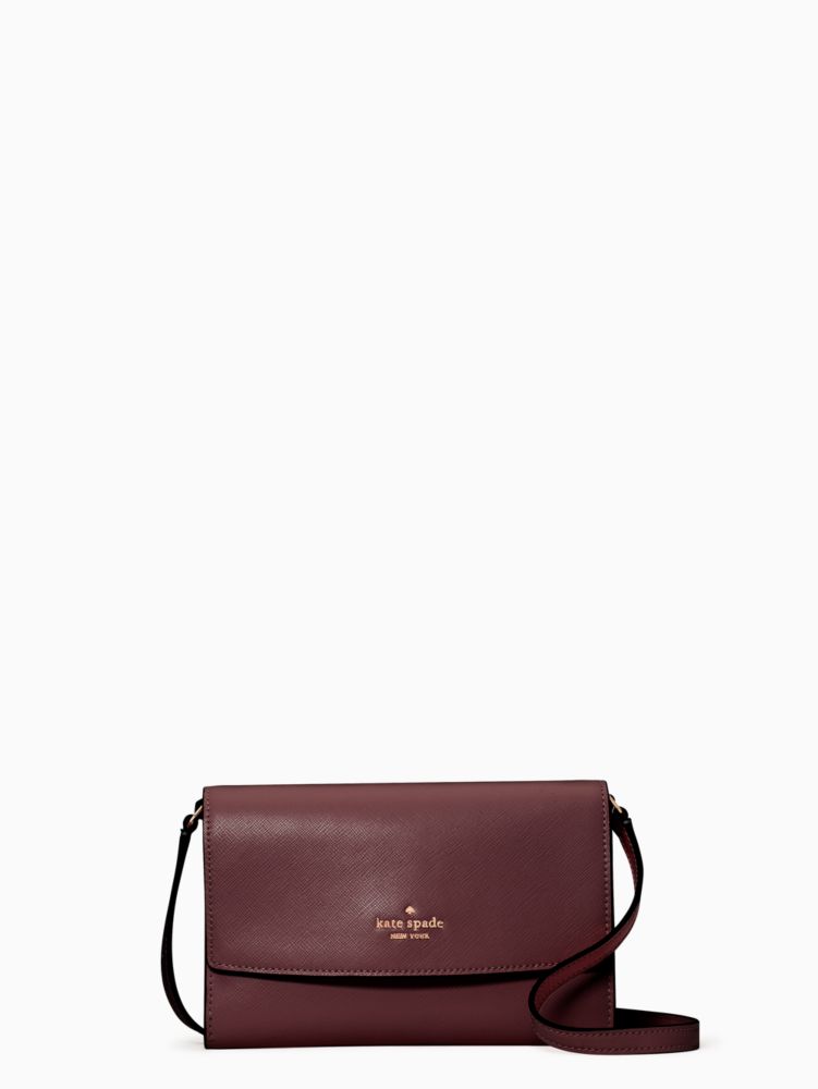 Kate Spade,perry leather crossbody,Deep Berry