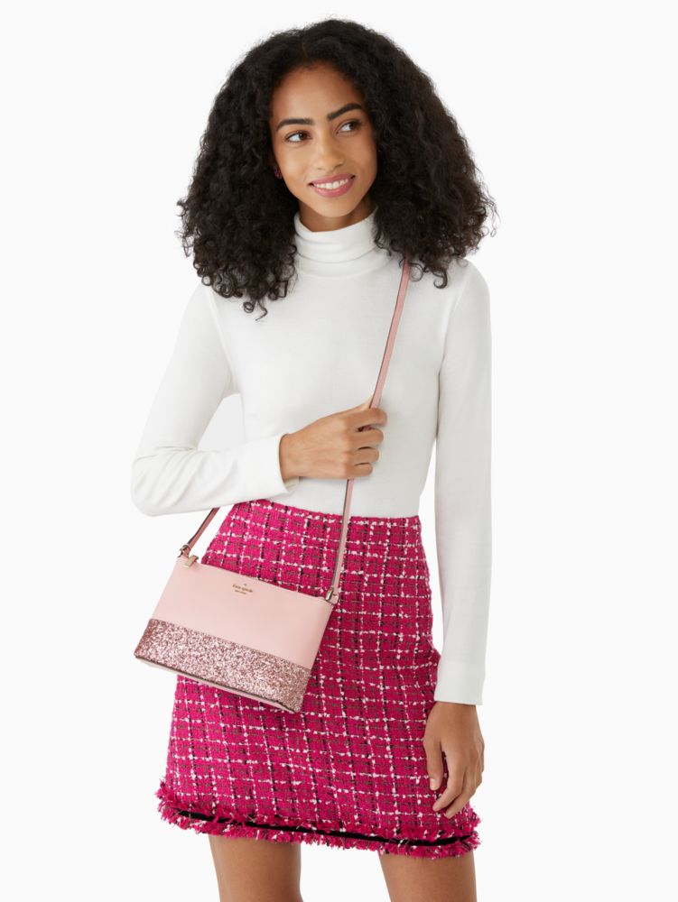 Kate Spade,フラッシュ グリッター ファブリック ミックス マテリアル クロスボディ,バッグ,