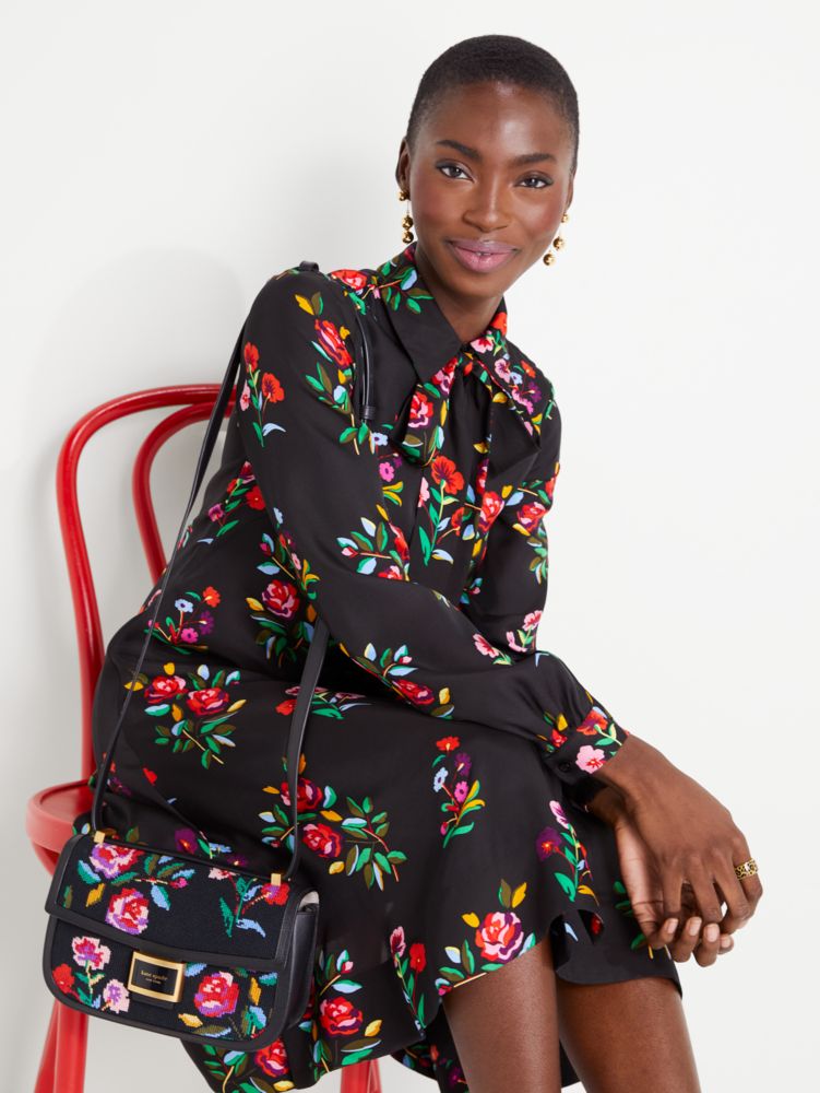 Autumn Floral Silk Blend Shirtdress | Kate Spade New York