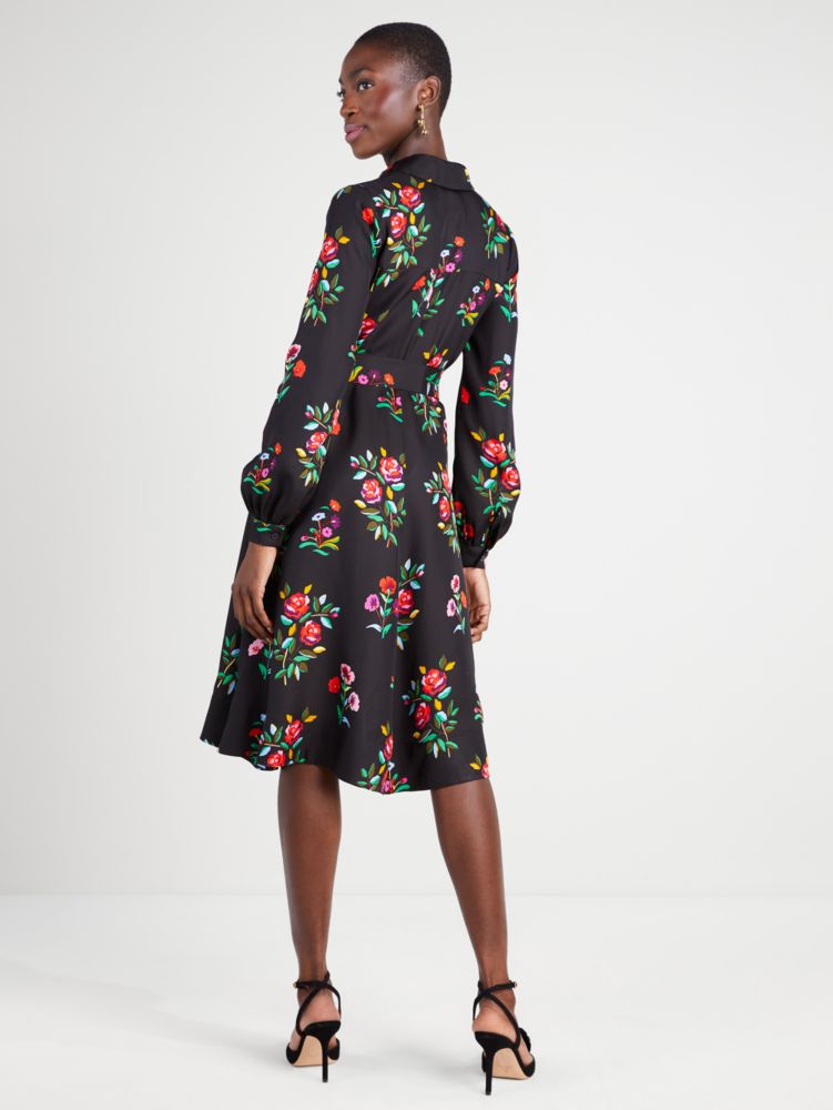 Kate Spade,Autumn Floral Silk-blend Shirtdress,