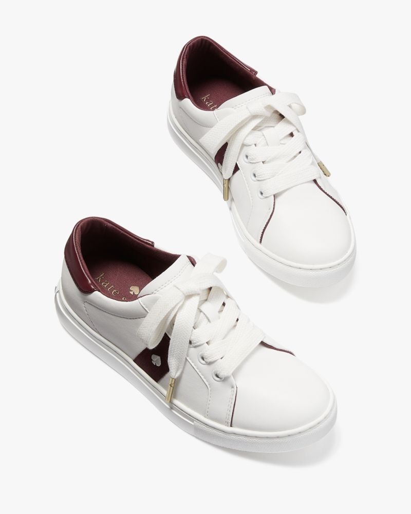 Kate Spade,Iggy Sneakers,sneakers,Optic White/ Deep Berry