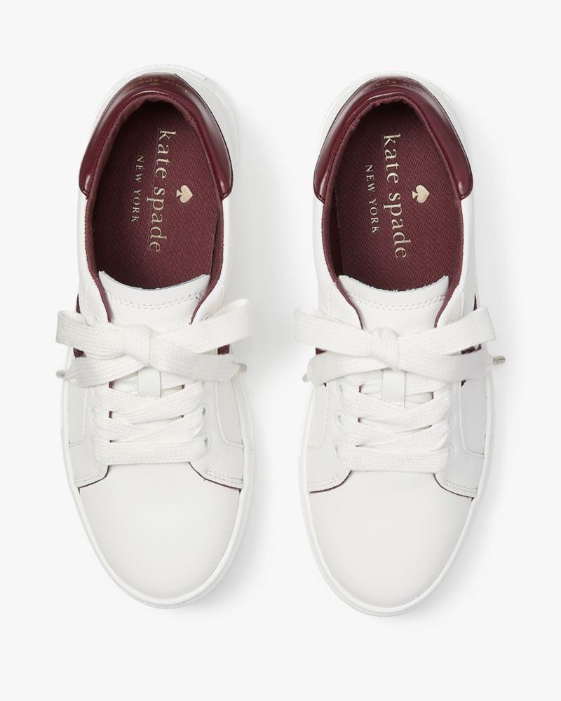 Kate Spade,Iggy Sneakers,sneakers,Optic White/ Deep Berry