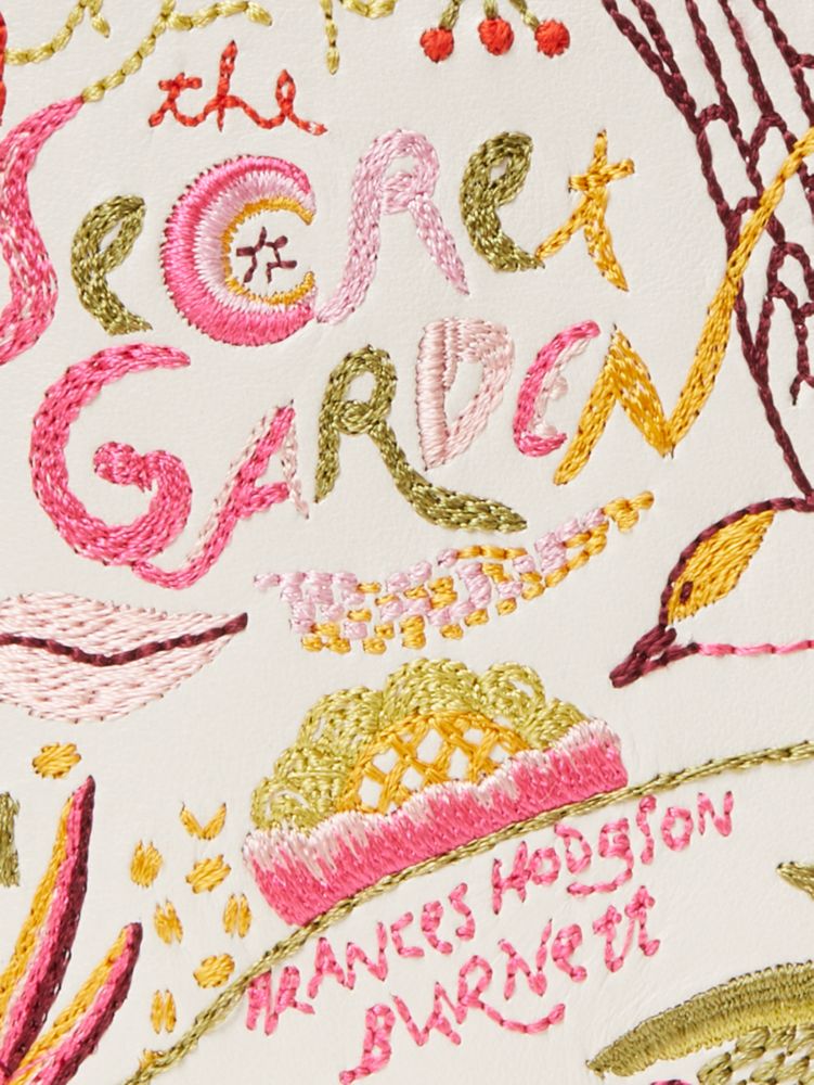 Kate Spade,Storyteller Secret Garden Embroidered Small Slim Bifold Wallet,