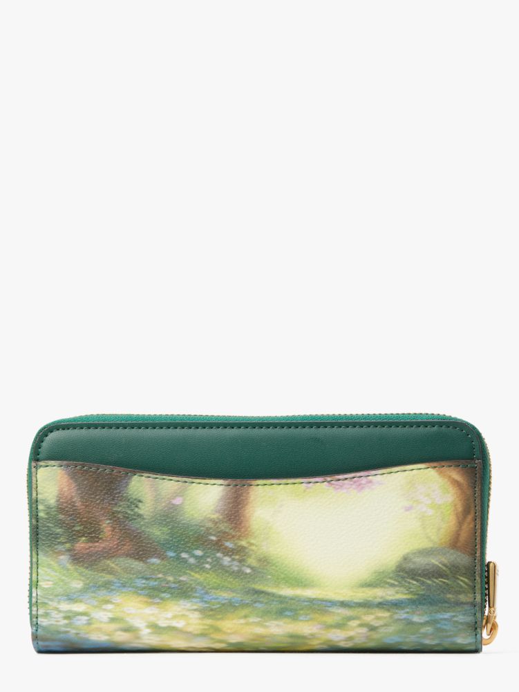 Disney X Coach Small Zip Around Wallet With Holiday Print