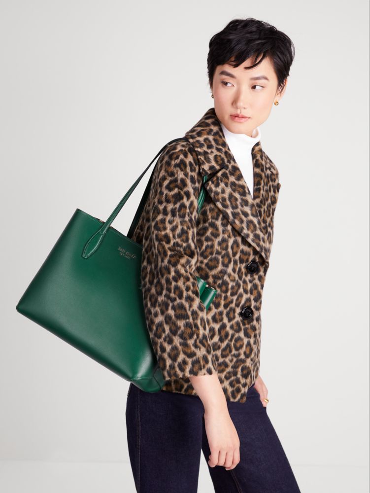 Kate Spade,All Day Lovely Leopard Pop Large Tote,Large,Arugula