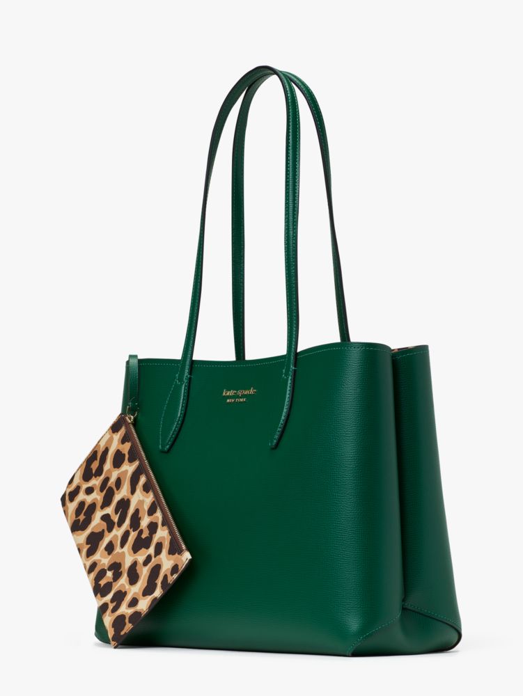 Kate Spade,All Day Lovely Leopard Pop Large Tote,Large,Arugula