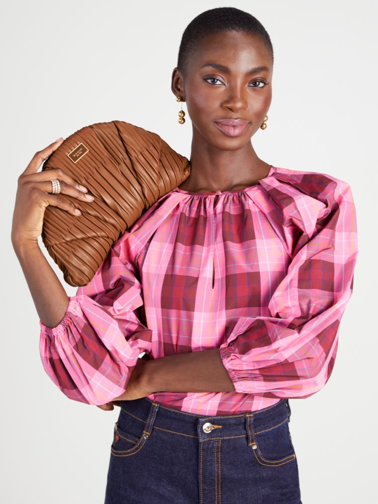 Kate Spade,Patisserie Pleated 3d Croissant Clutch,
