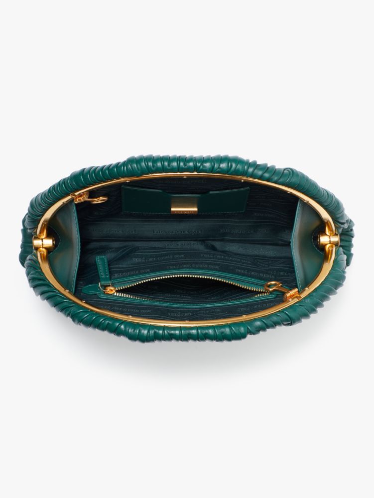 Kate Spade,Patisserie Pleated 3d Croissant Clutch,Emerald