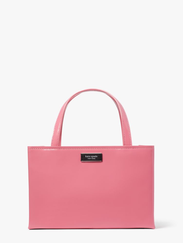 Kate Spade,Sam Icon Leather Small Tote,tote bags,Small,Feather Pink