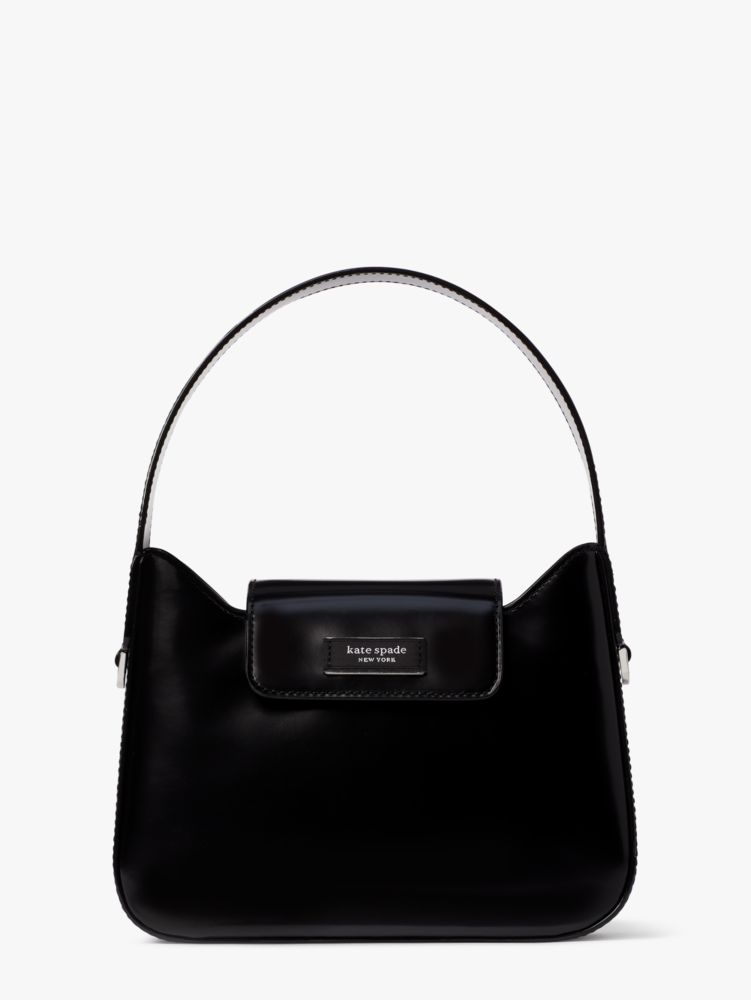 Kate Spade,Sam Icon Leather Mini Hobo Bag,shoulder bags,Mini,Black