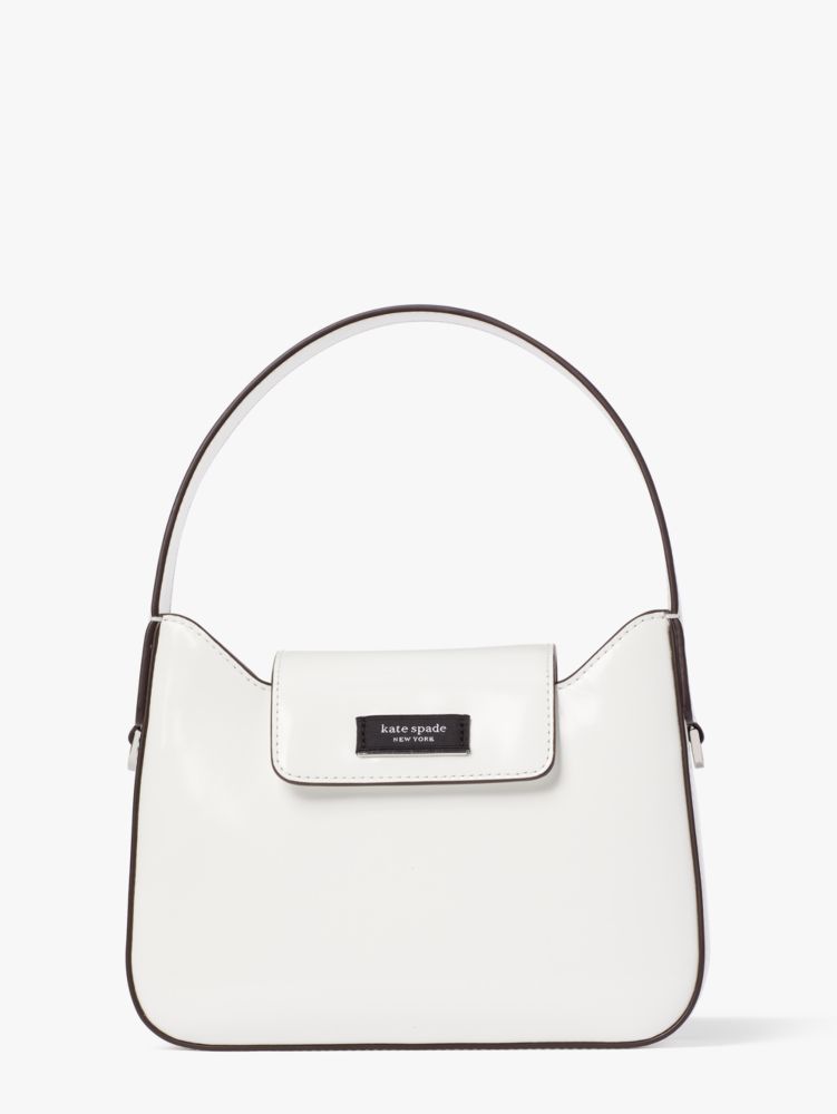 Kate Spade,Sam Icon Leather Mini Hobo Bag,shoulder bags,Mini,True White