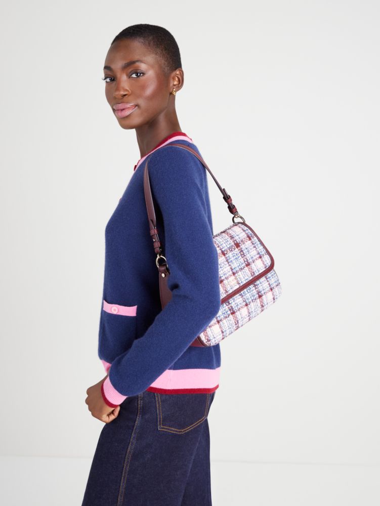 Hudson Tweed Medium Convertible Shoulder Bag