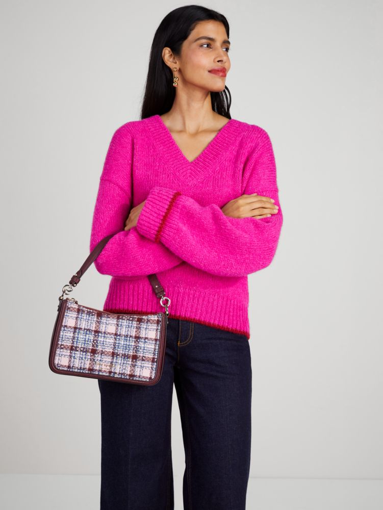 Kate Spade,Hudson Tweed Medium Convertible Crossbody,