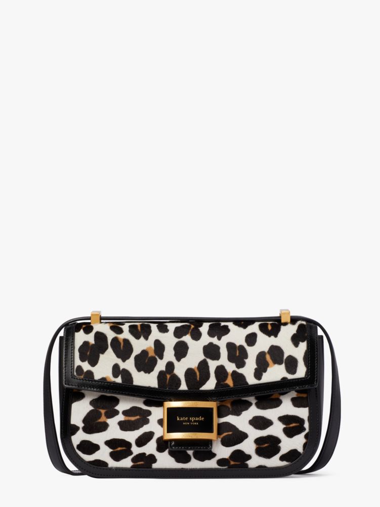 Kate Spade,Katy Leopard Haircalf Medium Convertible Shoulder Bag,Medium,Cream Multi