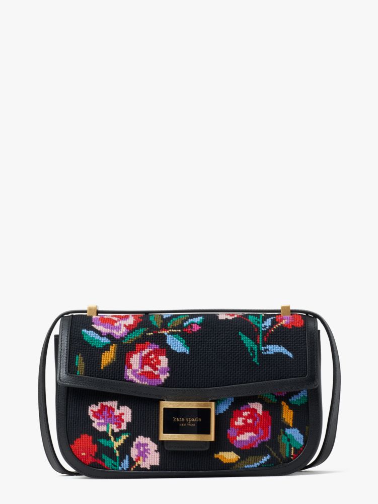 Katy Autumn Floral Needlepoint Medium Convertible Shoulder Bag