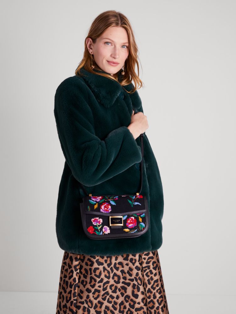 Kate Spade,Katy Autumn Floral Needlepoint Medium Convertible Shoulder Bag,Medium,