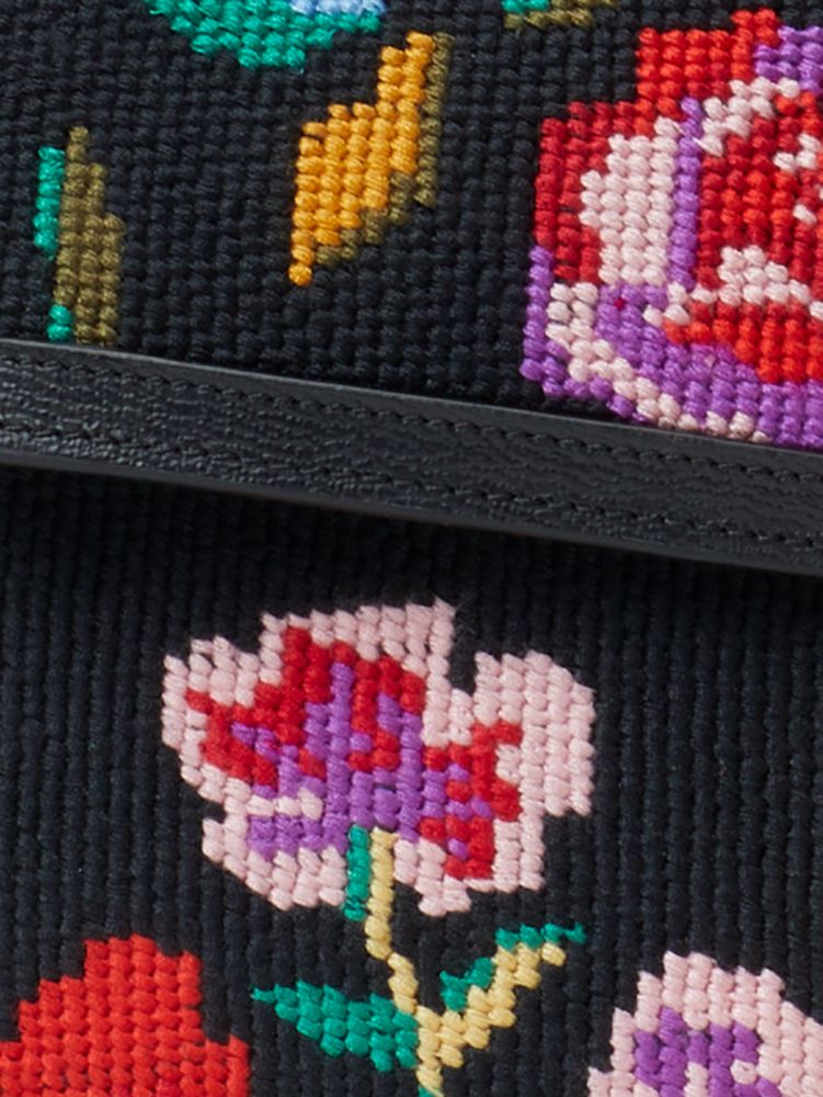 Kate Spade,Katy Autumn Floral Needlepoint Medium Convertible Shoulder Bag,