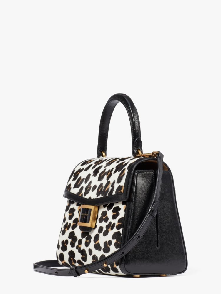 Kate Spade,Katy Leopard Haircalf Medium Top-Handle Bag,Medium,