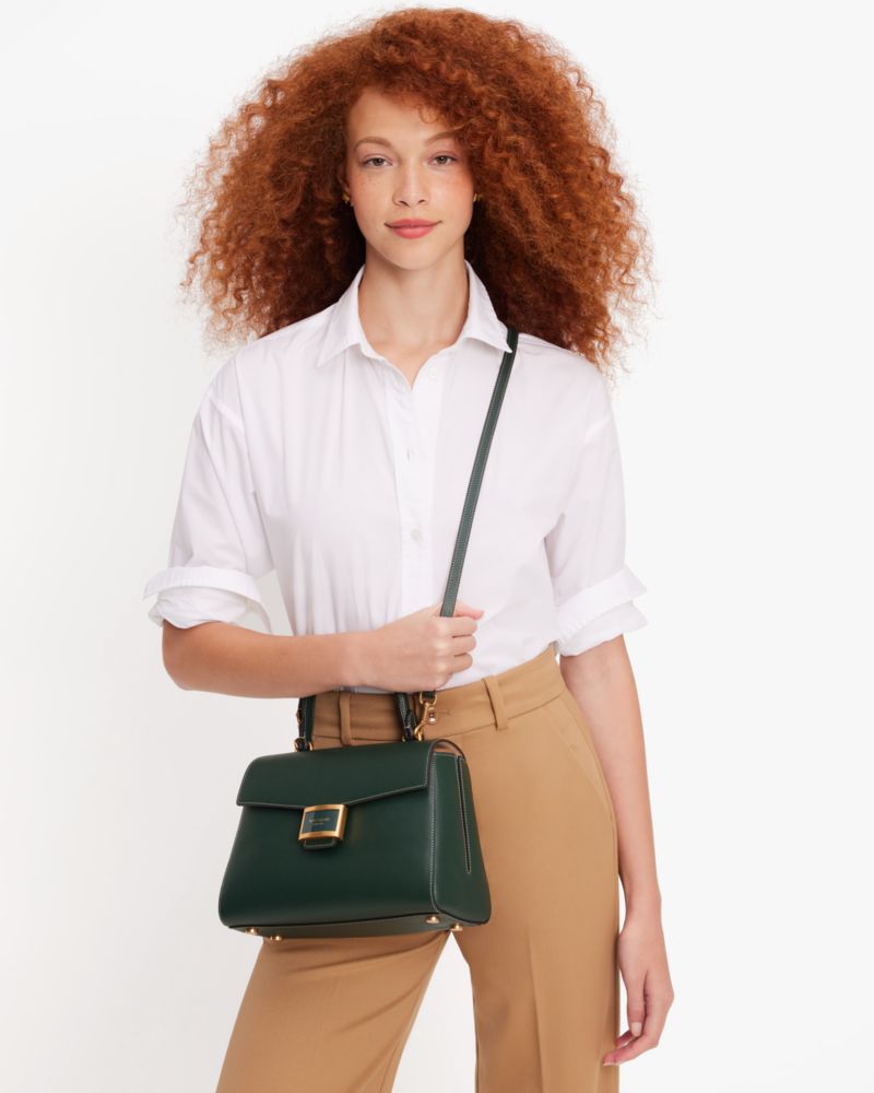 Coffee Soft Leather Top-Handle Flap Satchel Shoulder Bags