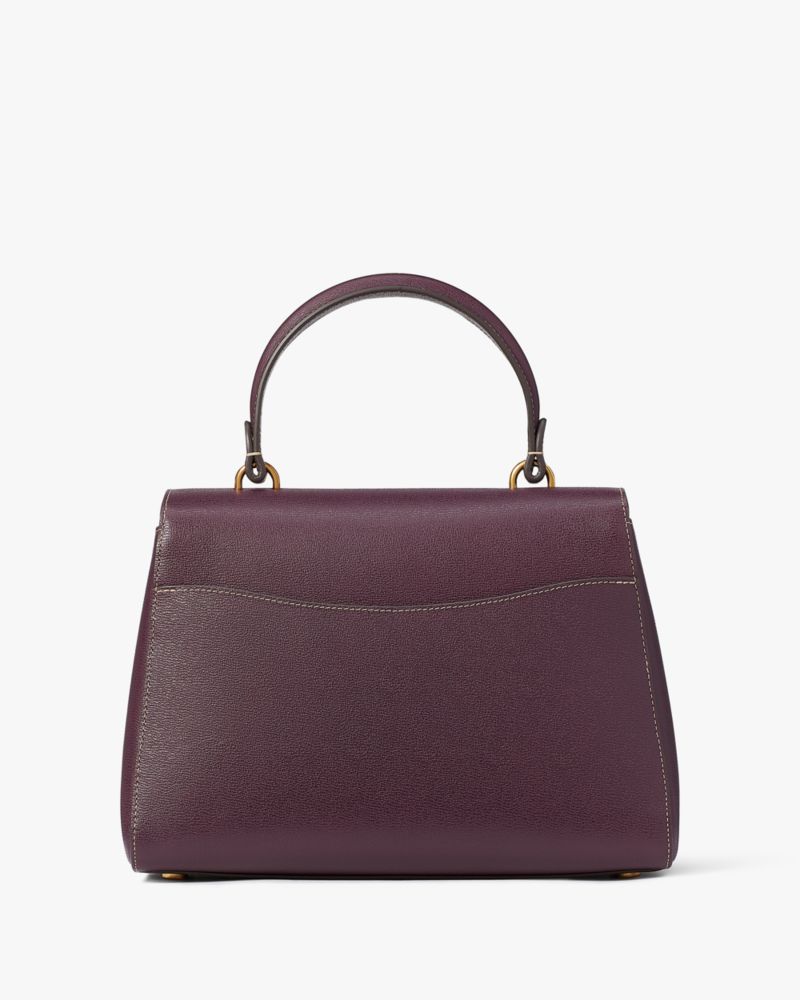 Burgundy Leather Flap Top-handle Satchel Bag Shoulder Bags for Travel