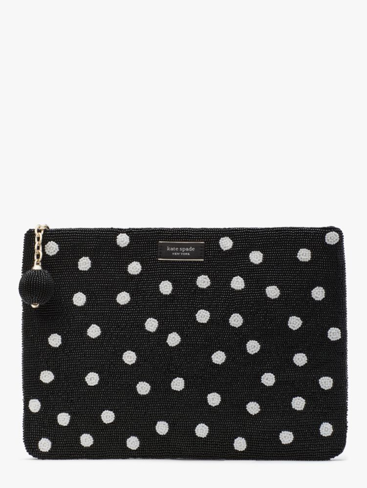 Kate Spade,On Purpose Gia Large Pouch,Black Multi