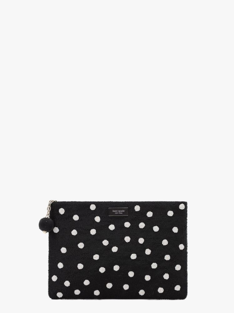 Kate Spade,On Purpose Gia Large Pouch,Black Multi