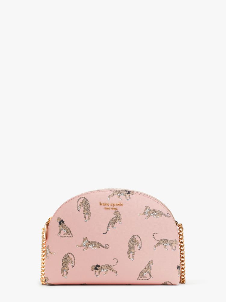 Buy KATE SPADE Morgan Leopard Double-Zip Dome Crossbody, Pink Color Women