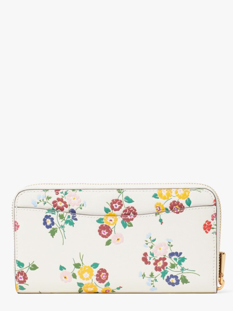 Kate Spade,Morgan Bouquet Toss Embossed Zip-around Continental Wallet,