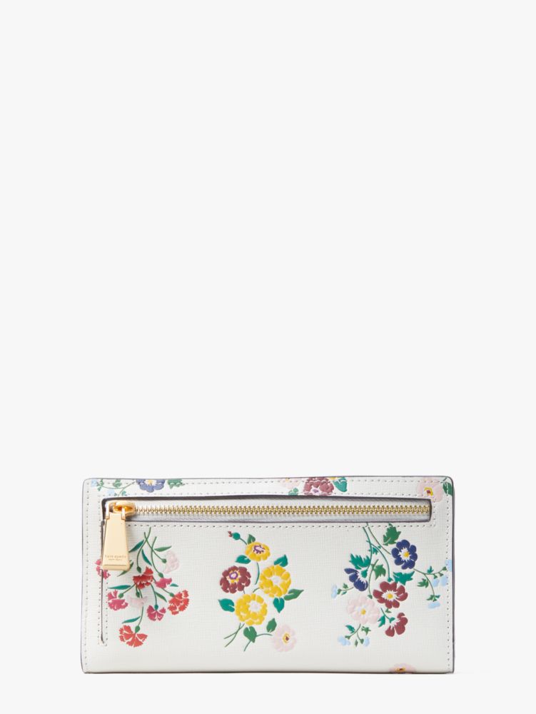 Kate Spade,Morgan Bouquet Toss Embossed Slim Bifold Wallet,