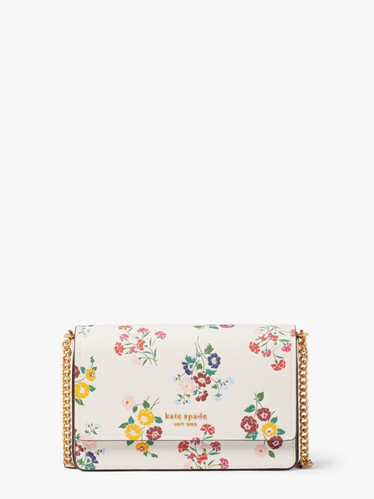 Kate Spade,Morgan Bouquet Toss Embossed Flap Chain Wallet,
