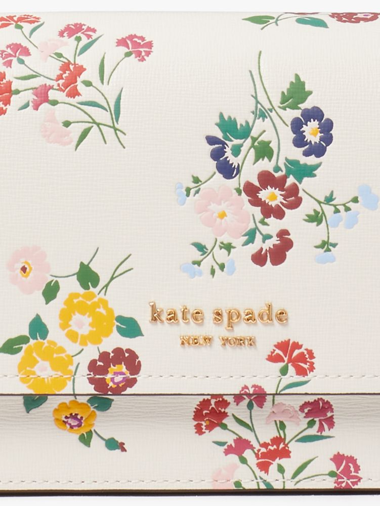 Kate Spade Morgan Bouquet Toss Embossed Saffiano Leather Small Compact  Wallet