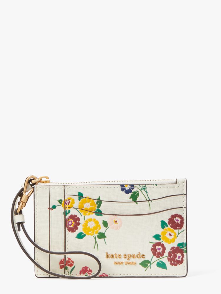 Morgan Bouquet Toss Embossed Card Case Wristlet Kate Spade New York 5205