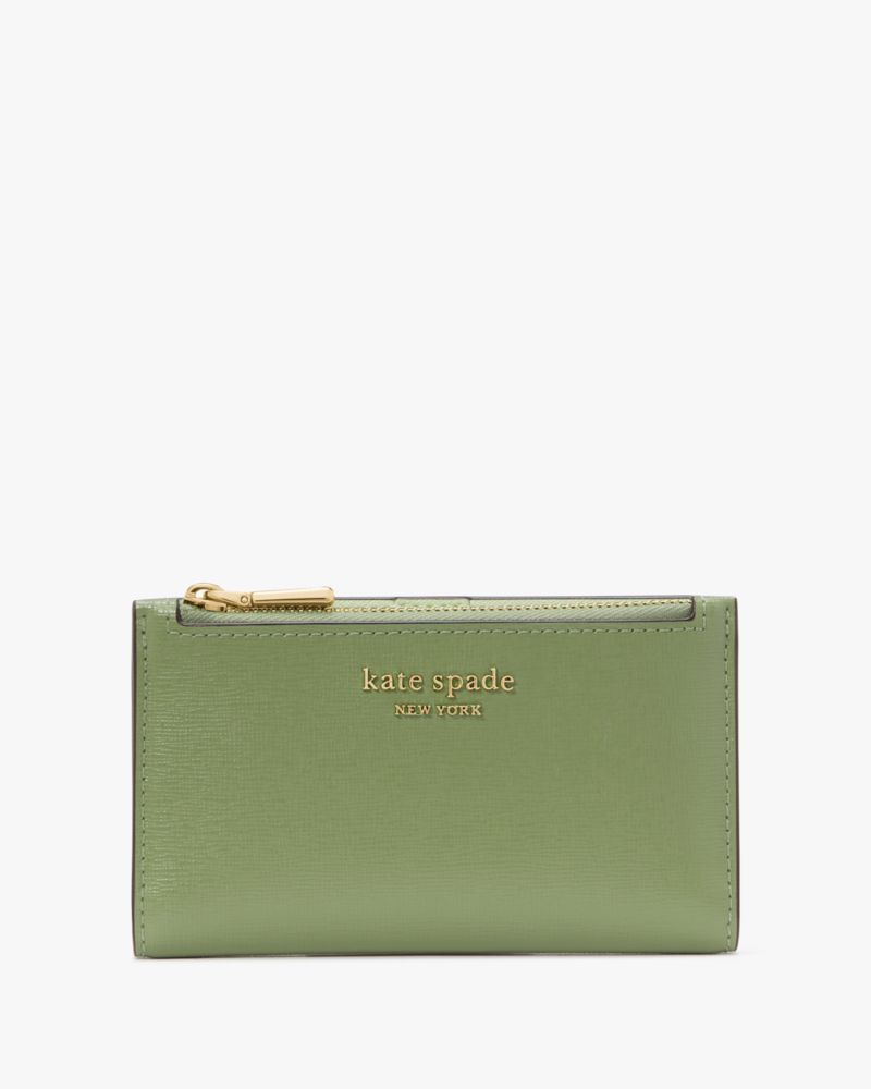 Kate Spade,Morgan Small Slim Bifold Wallet,Olive