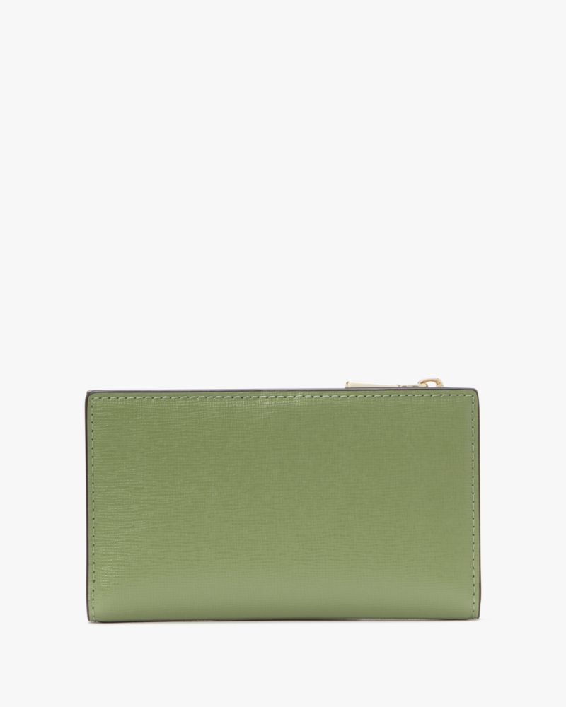 Kate Spade,Morgan Small Slim Bifold Wallet,Leather,Bi Fold,Logo,Metal,Scratch Resistant,Casual,