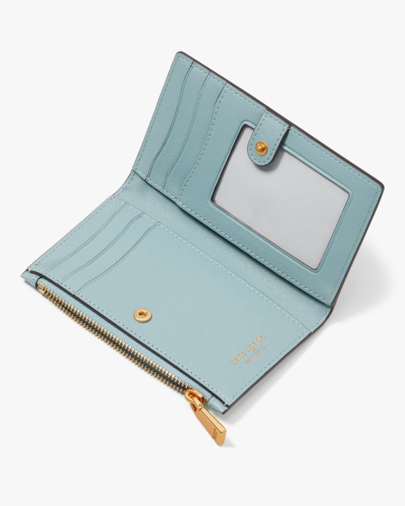 Kate Spade,Morgan Small Slim Bifold Wallet,Casual,Aegean Teal