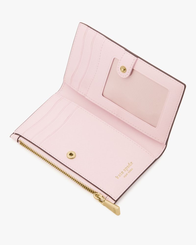 Kate Spade,Morgan Small Slim Bifold Wallet,Shimmer Pink