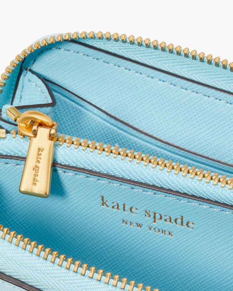Kate Spade New York Morgan Lemon Toss Embossed Saffiano Leather Double Zip  Dome Crossbody Parchment Multi One Size