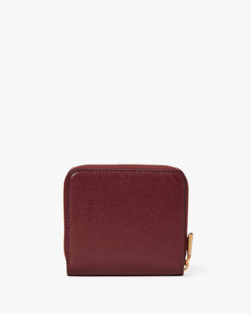 Kate Spade,Morgan Small Compact Wallet,Cordovan