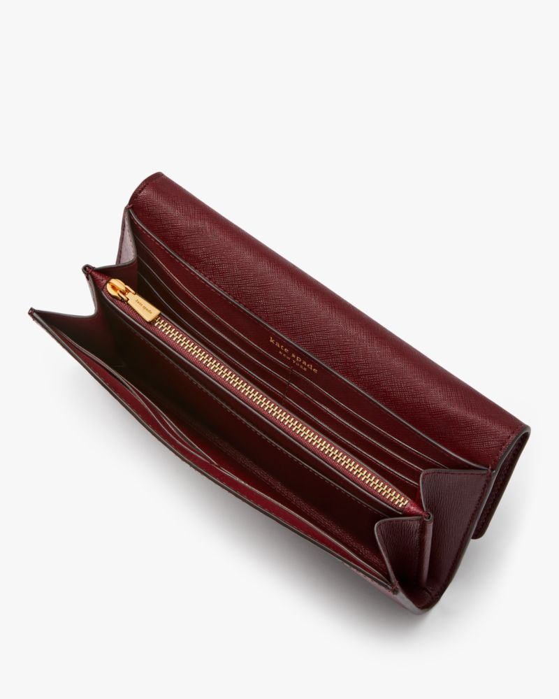 Kate Spade,Morgan Flap Continental Wallet,Cordovan