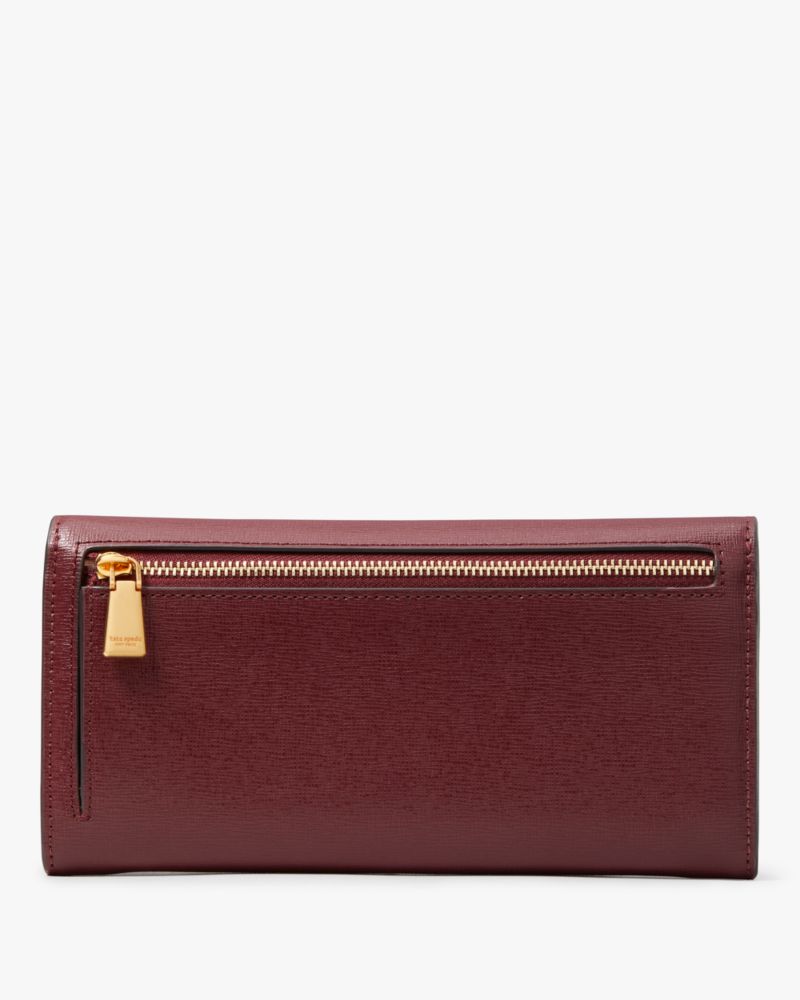 Kate Spade,Morgan Flap Continental Wallet,Cordovan