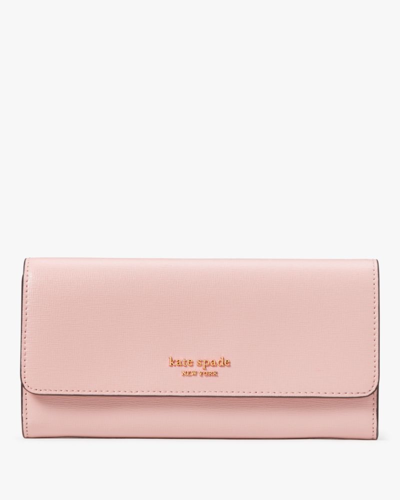 Kate Spade,Morgan Flap Continental Wallet,Pink Dune